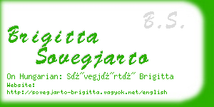brigitta sovegjarto business card